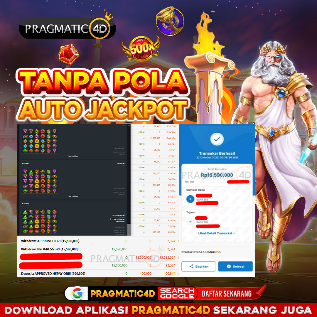 BUKTI KEMENANGAN MEMBER 22 OCTOBER 2025 DI PRAGMATIC4D 15 JUTA