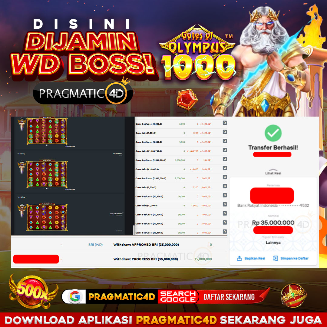BUKTI KEMENANGAN MEMBER 22 OCTOBER 2025 DI PRAGMATIC4D 35 JUTA
