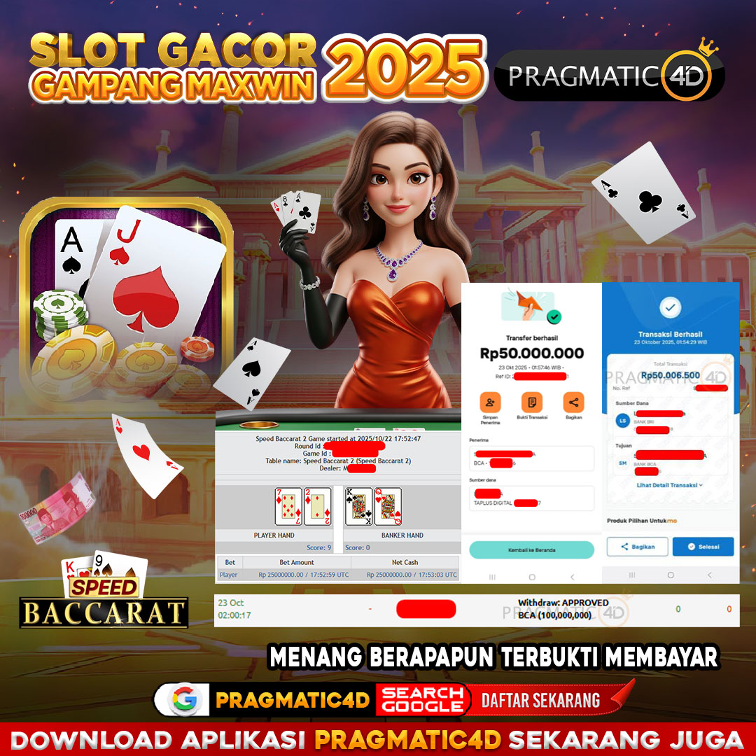 BUKTI KEMENANGAN MEMBER 23 OCTOBER 2025 DI PRAGMATIC4D 100 JUTA