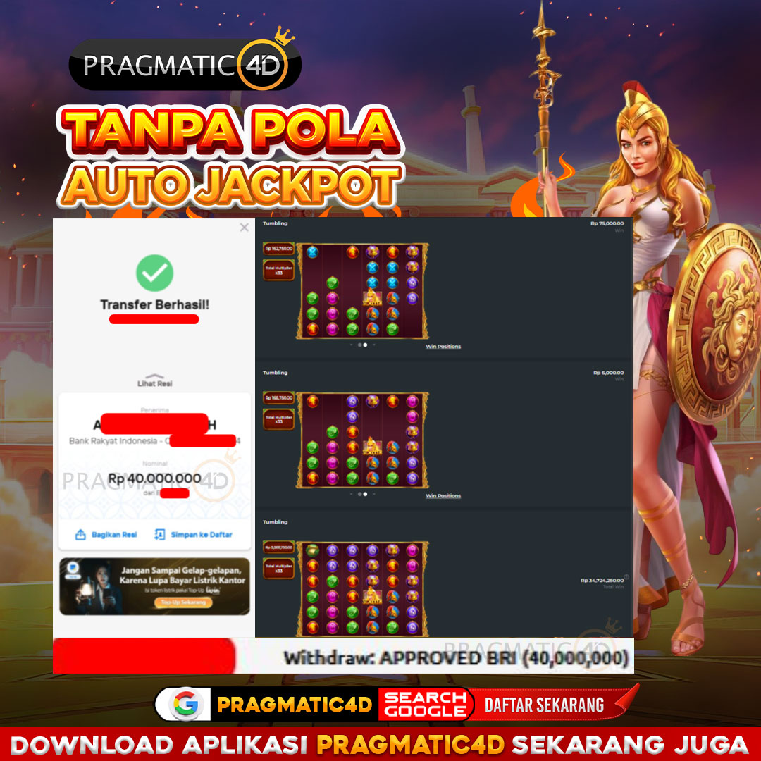 BUKTI KEMENANGAN MEMBER 23 OCTOBER 2025 DI PRAGMATIC4D 40 JUTA