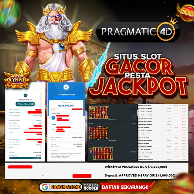 BUKTI KEMENANGAN MEMBER 25 OCTOBER 2025 DI PRAGMATIC4D 73 JUTA
