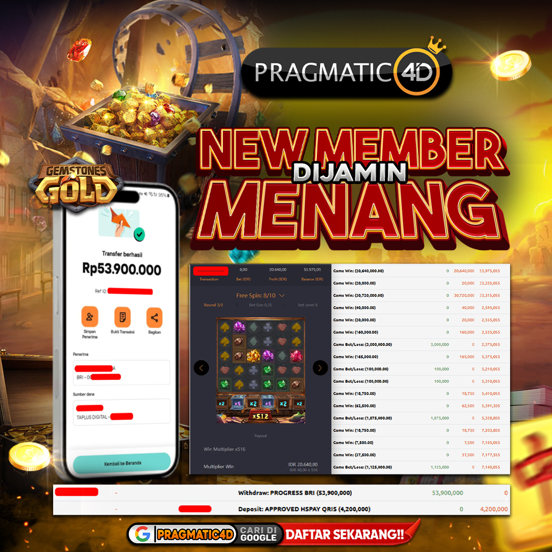 BUKTI KEMENANGAN MEMBER 25 OCTOBER 2025 DI PRAGMATIC4D 53 JUTA