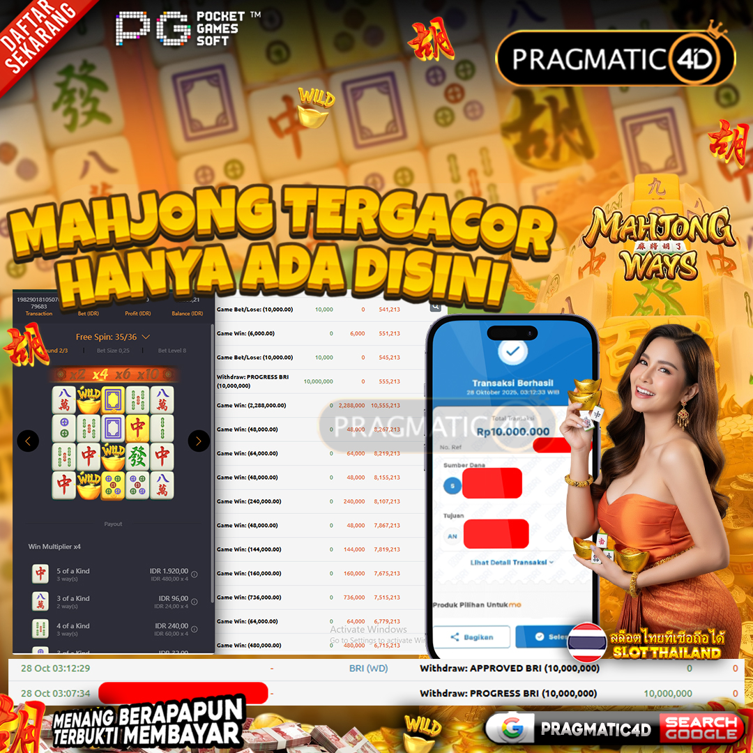 BUKTI KEMENANGAN MEMBER 28 OCTOBER 2025 DI PRAGMATIC4D 10 JUTA