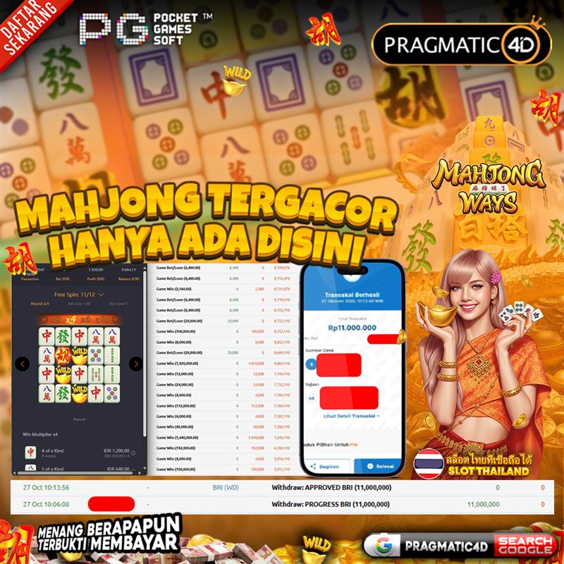 BUKTI KEMENANGAN MEMBER 27 OCTOBER 2025 DI PRAGMATIC4D 11 JUTA