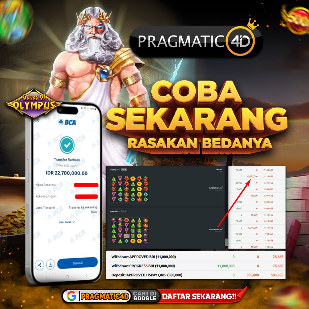 BUKTI KEMENANGAN MEMBER 21 NOVEMBER 2025 DI PRAGMATIC4D 22 JUTA