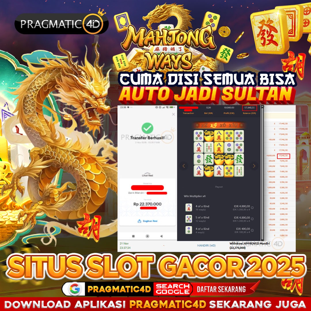 BUKTI KEMENANGAN MEMBER 22 NOVEMBER 2025 DI PRAGMATIC4D 22 JUTA
