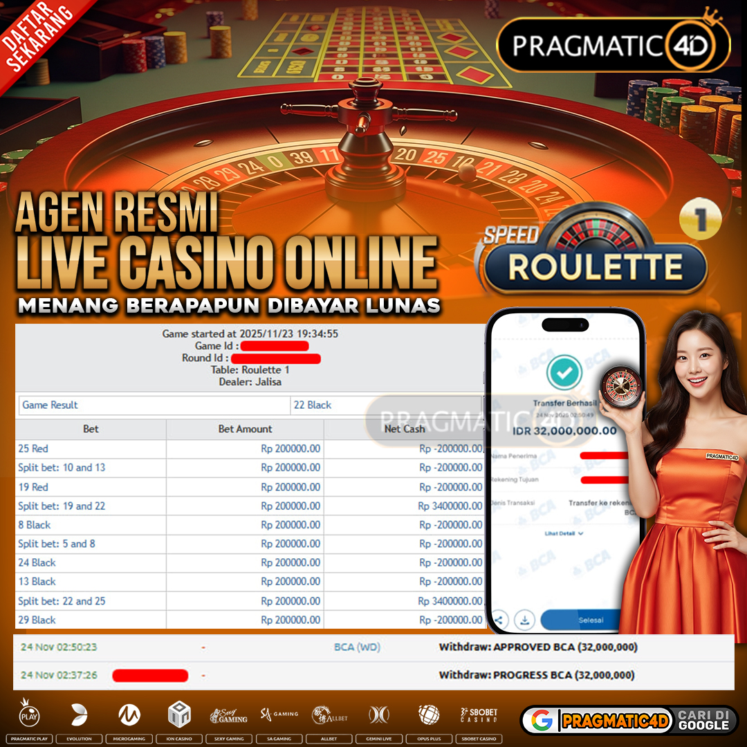 BUKTI KEMENANGAN MEMBER 24 NOVEMBER 2025 DI PRAGMATIC4D 32 JUTA