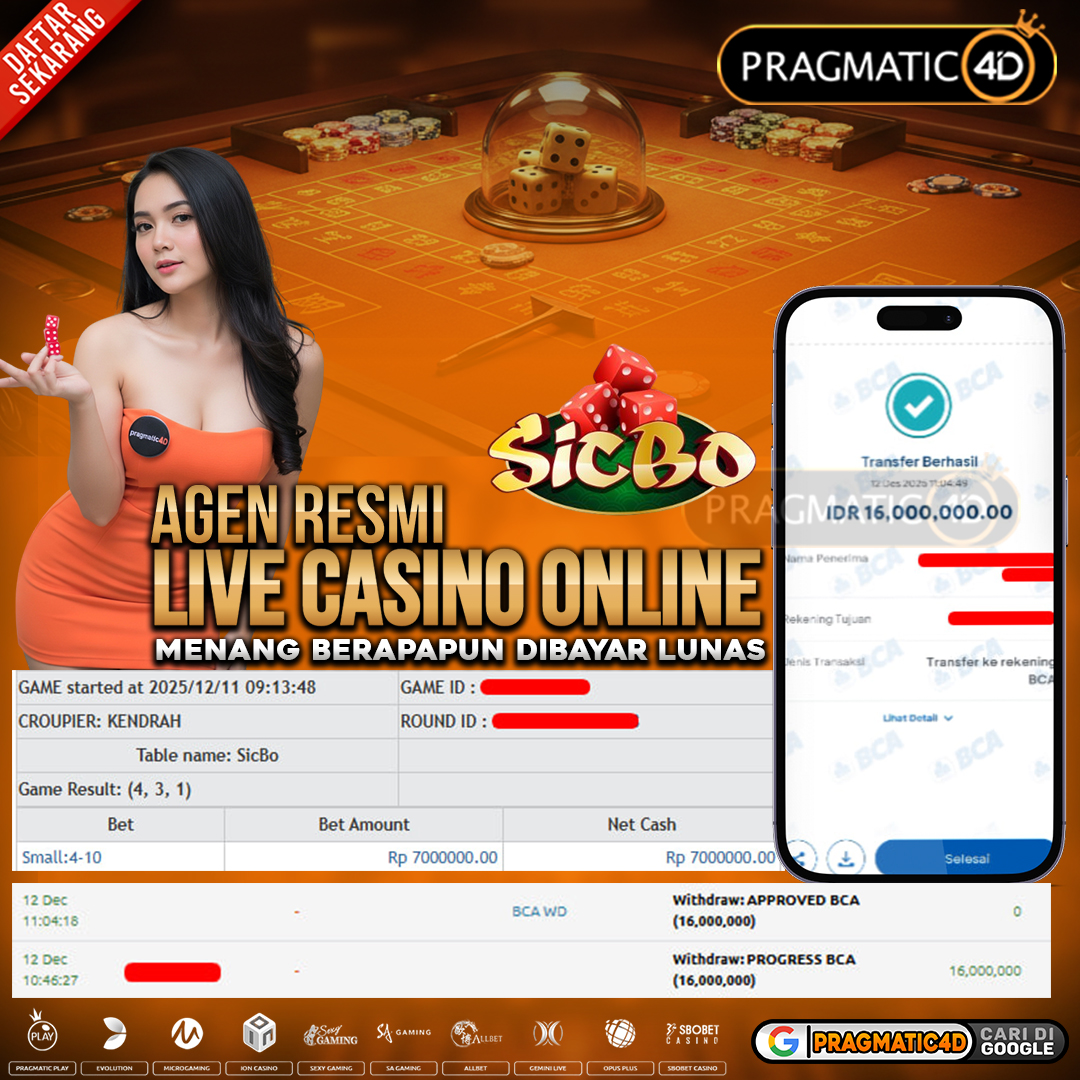 BUKTI KEMENANGAN MEMBER 12 DESEMBER 2025 DI PRAGMATIC4D 16 JUTA