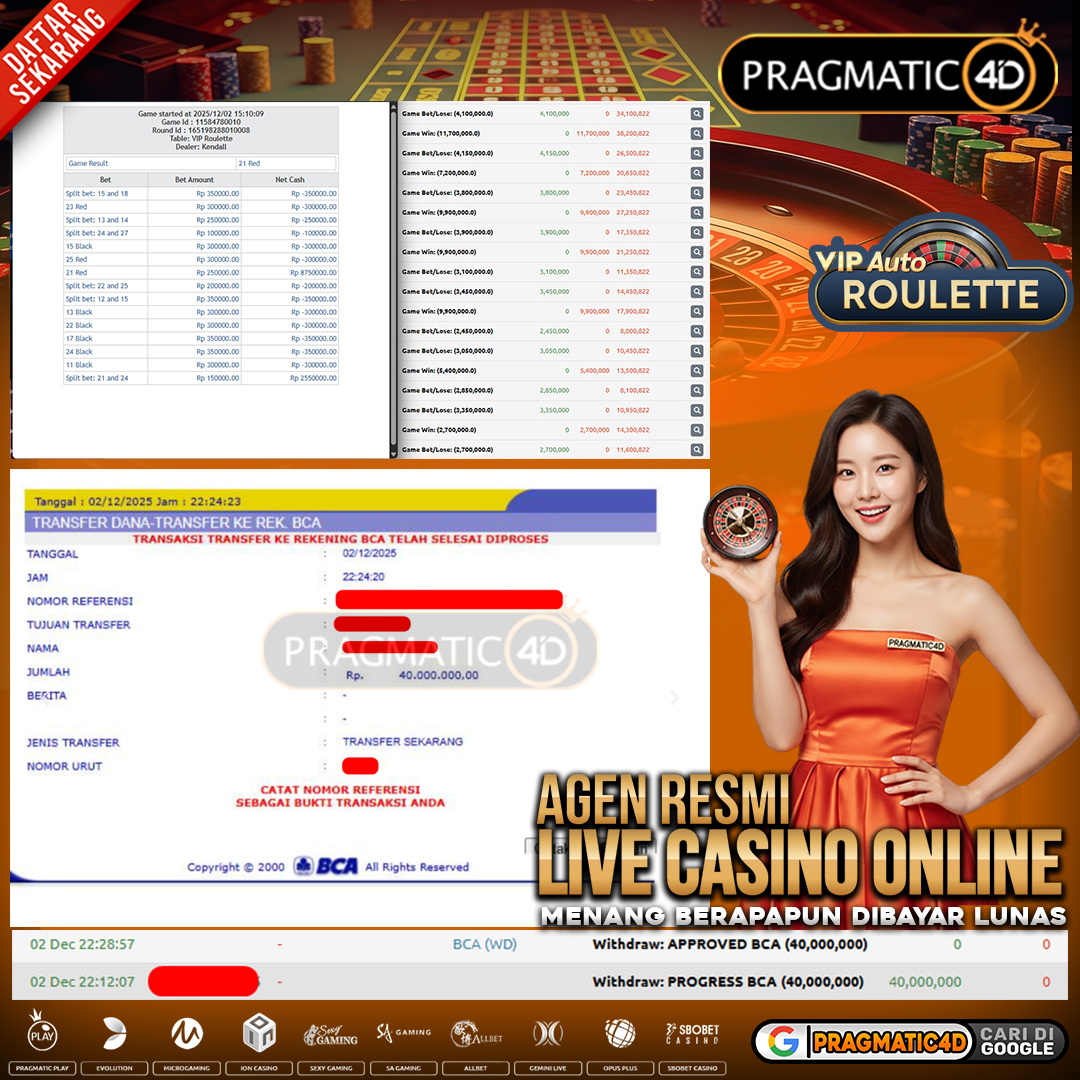 BUKTI KEMENANGAN MEMBER 03 DESEMBER 2025 DI PRAGMATIC4D 40 JUTA