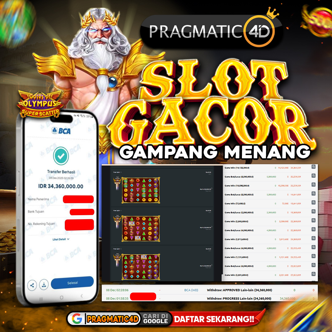 BUKTI KEMENANGAN MEMBER 09 DESEMBER 2025 DI PRAGMATIC4D 100 JUTA