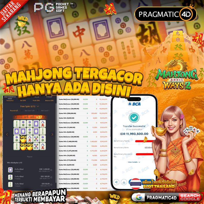 BUKTI KEMENANGAN MEMBER 27 DESEMBER 2025 DI PRAGMATIC4D 12 JUTA