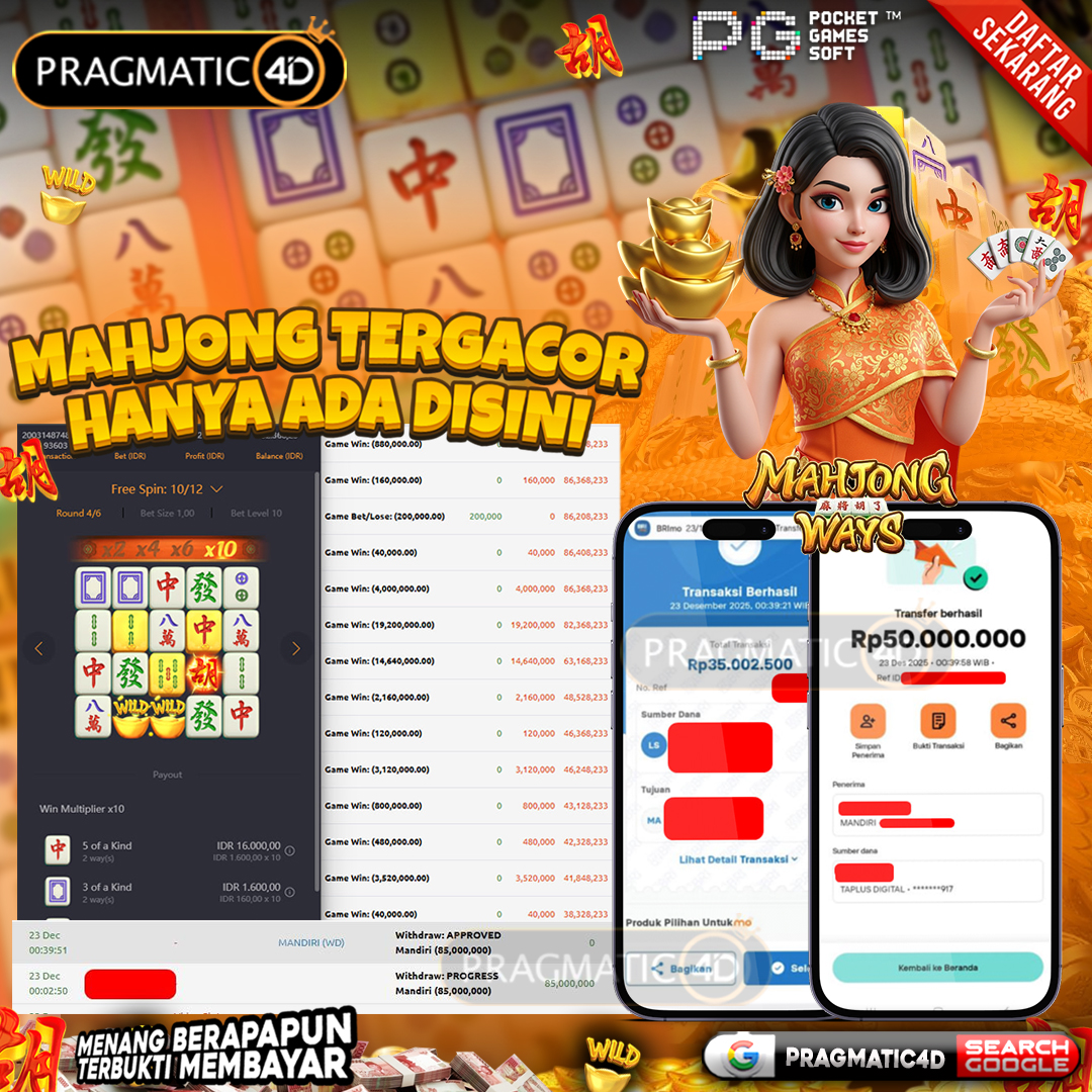 BUKTI KEMENANGAN MEMBER 24 DESEMBER 2025 DI PRAGMATIC4D 85 JUTA