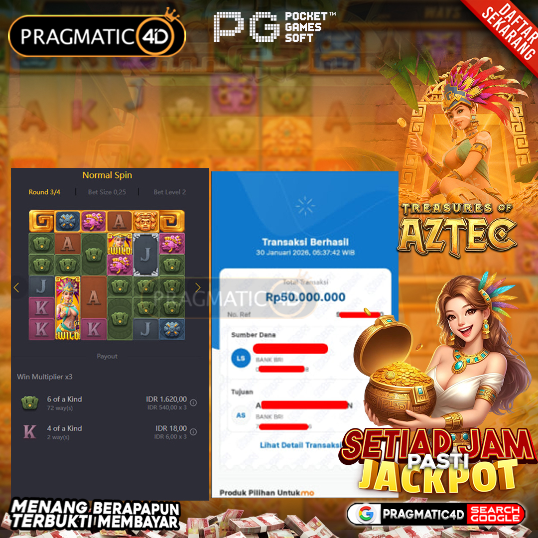 BUKTI KEMENANGAN MEMBER 30 JANUARI 2026 DI PRAGMATIC4D 50 JUTA
