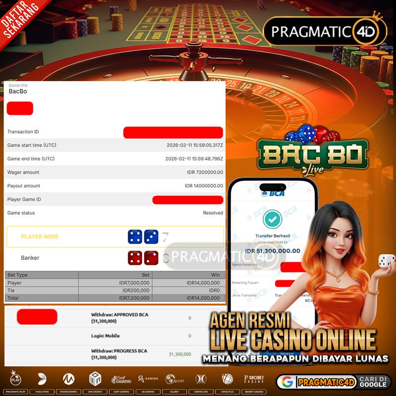 BUKTI KEMENANGAN MEMBER 12 FEBRUARY 2026 DI PRAGMATIC4D 51 JUTA