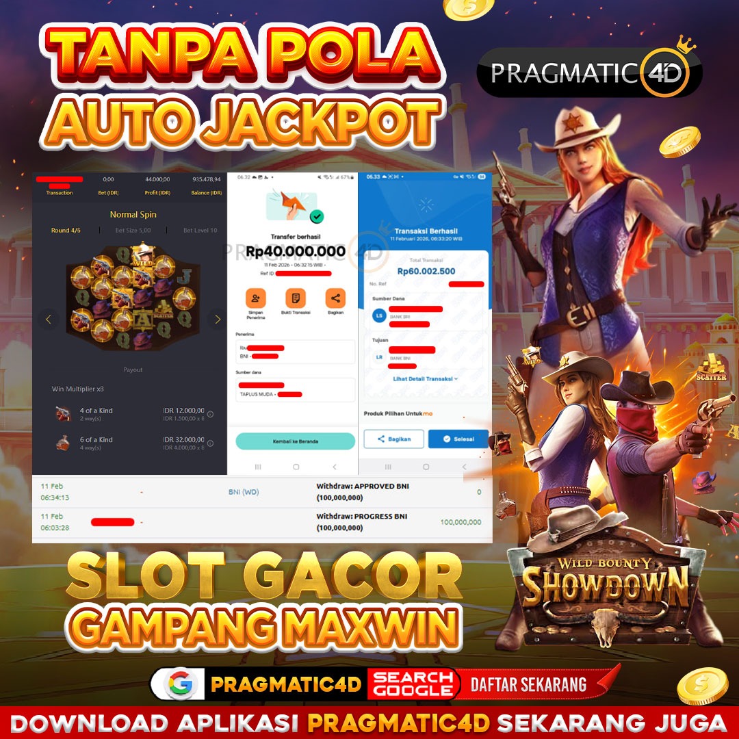 BUKTI KEMENANGAN MEMBER 11 FEBRUARY 2026 DI PRAGMATIC4D 100 JUTA