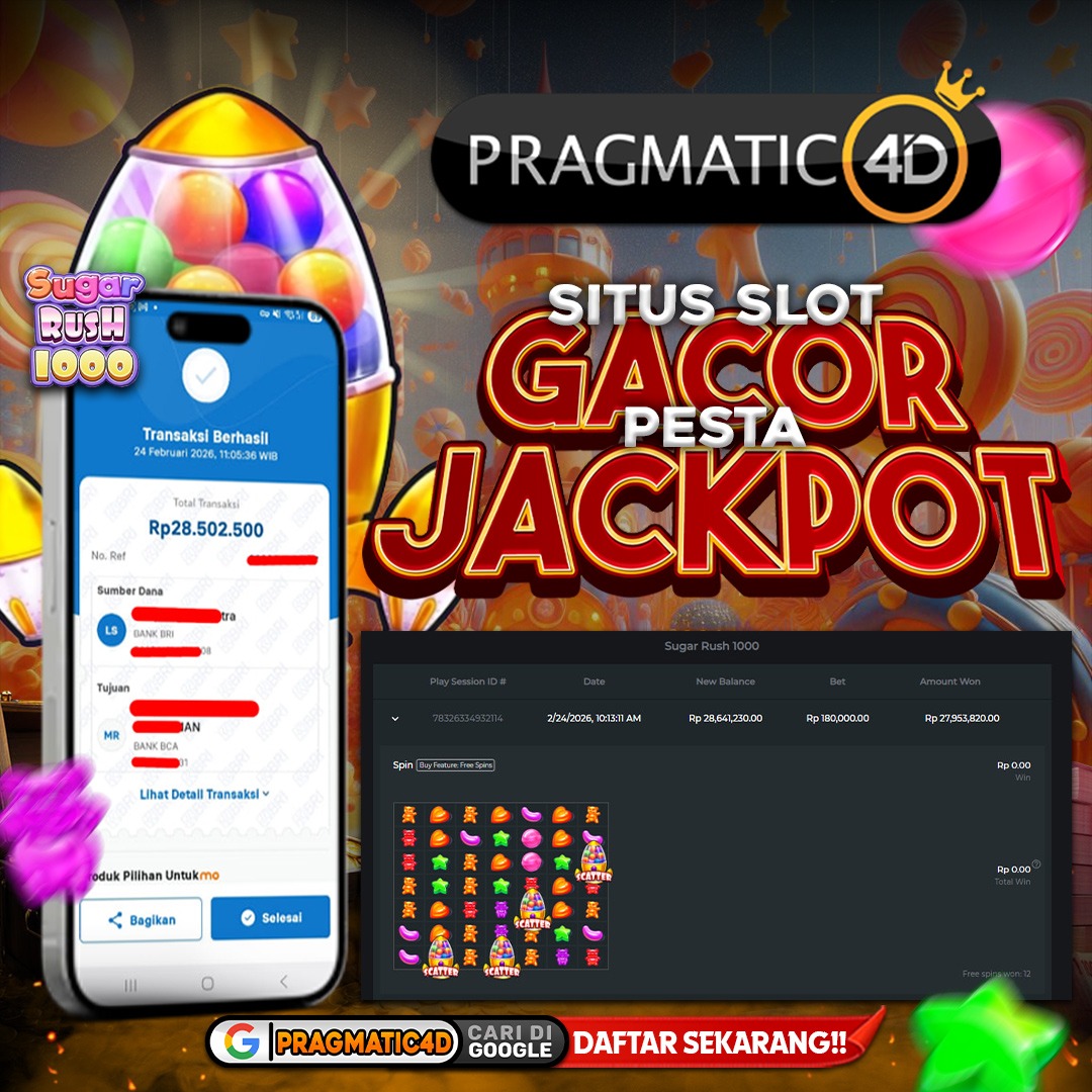 BUKTI KEMENANGAN MEMBER 24 FEBRUARY 2026 DI PRAGMATIC4D 26 JUTA