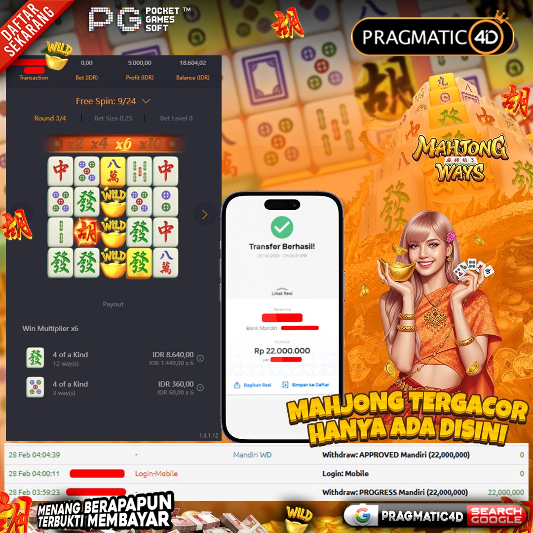 BUKTI KEMENANGAN MEMBER 28 FEBRUARY 2026 DI PRAGMATIC4D 22 JUTA