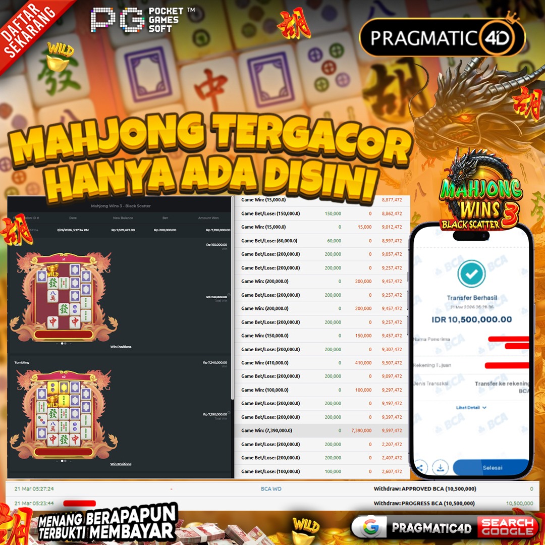 BUKTI KEMENANGAN MEMBER 22 MARET 2026 DI PRAGMATIC4D 10 JUTA