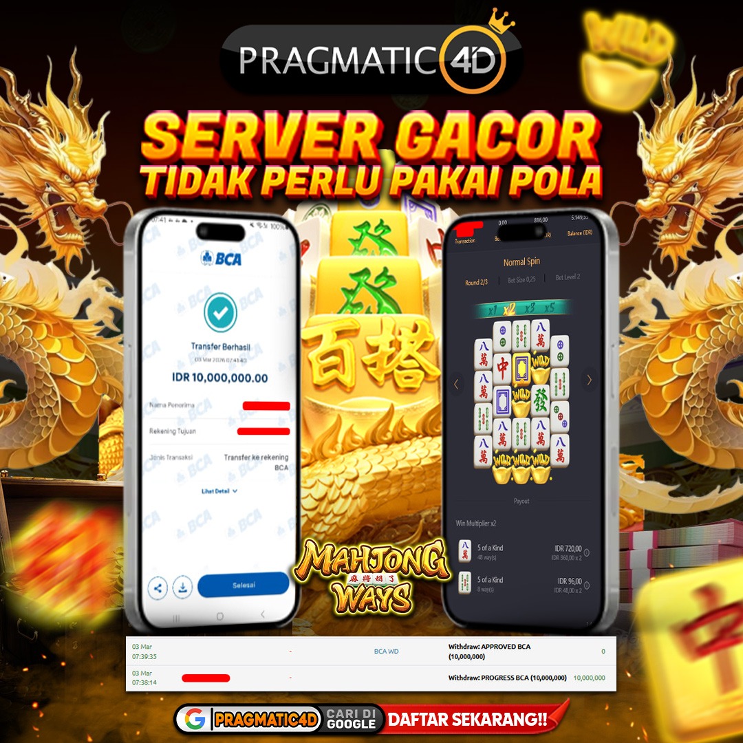 BUKTI KEMENANGAN MEMBER 03 MARET 2026 DI PRAGMATIC4D 10 JUTA