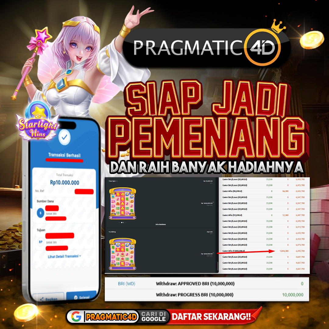 BUKTI KEMENANGAN MEMBER 24 MARET 2026 DI PRAGMATIC4D 10 JUTA