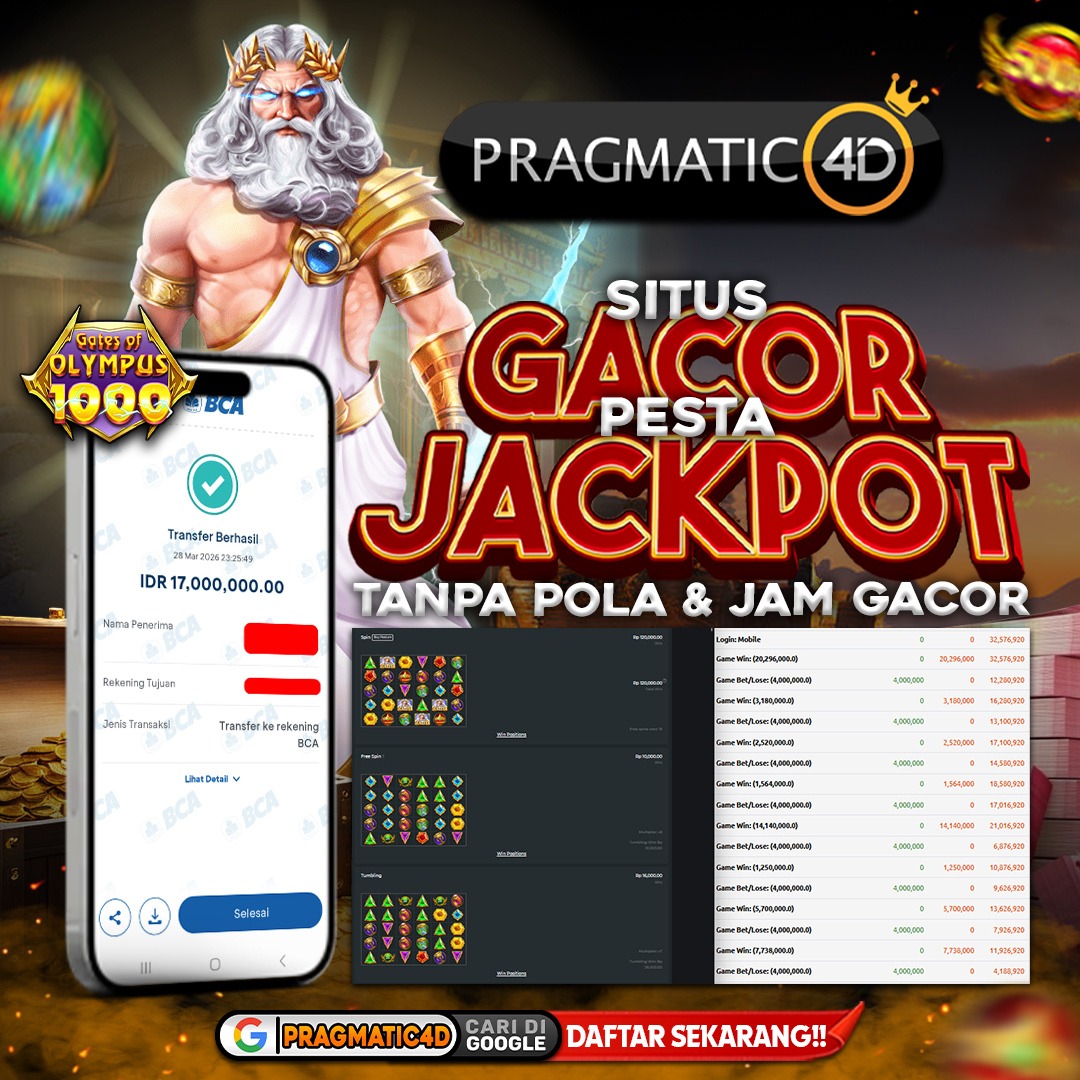 BUKTI KEMENANGAN MEMBER 29 MARET 2026 DI PRAGMATIC4D 17 JUTA