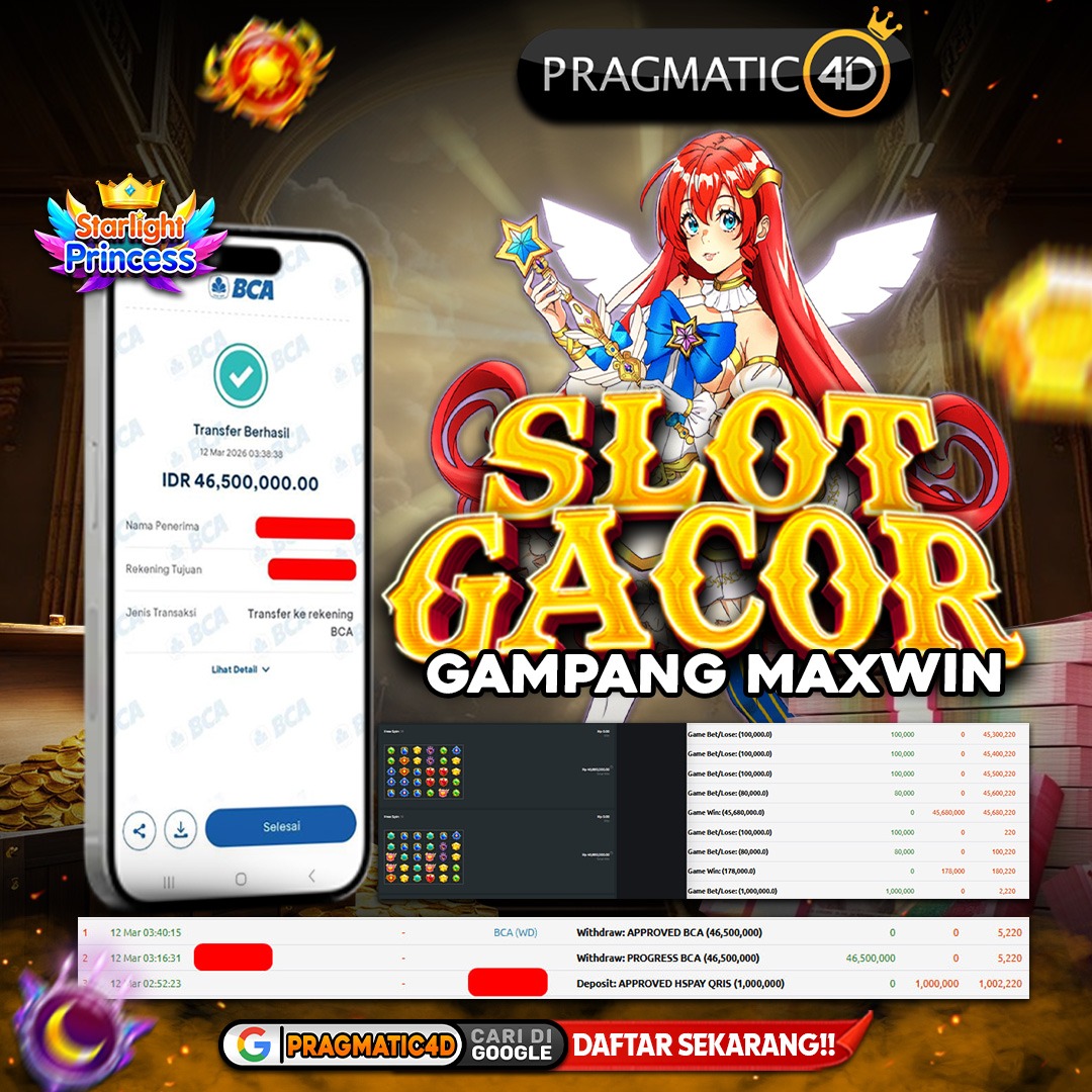 BUKTI KEMENANGAN MEMBER 12 MARET 2026 DI PRAGMATIC4D 46 JUTA