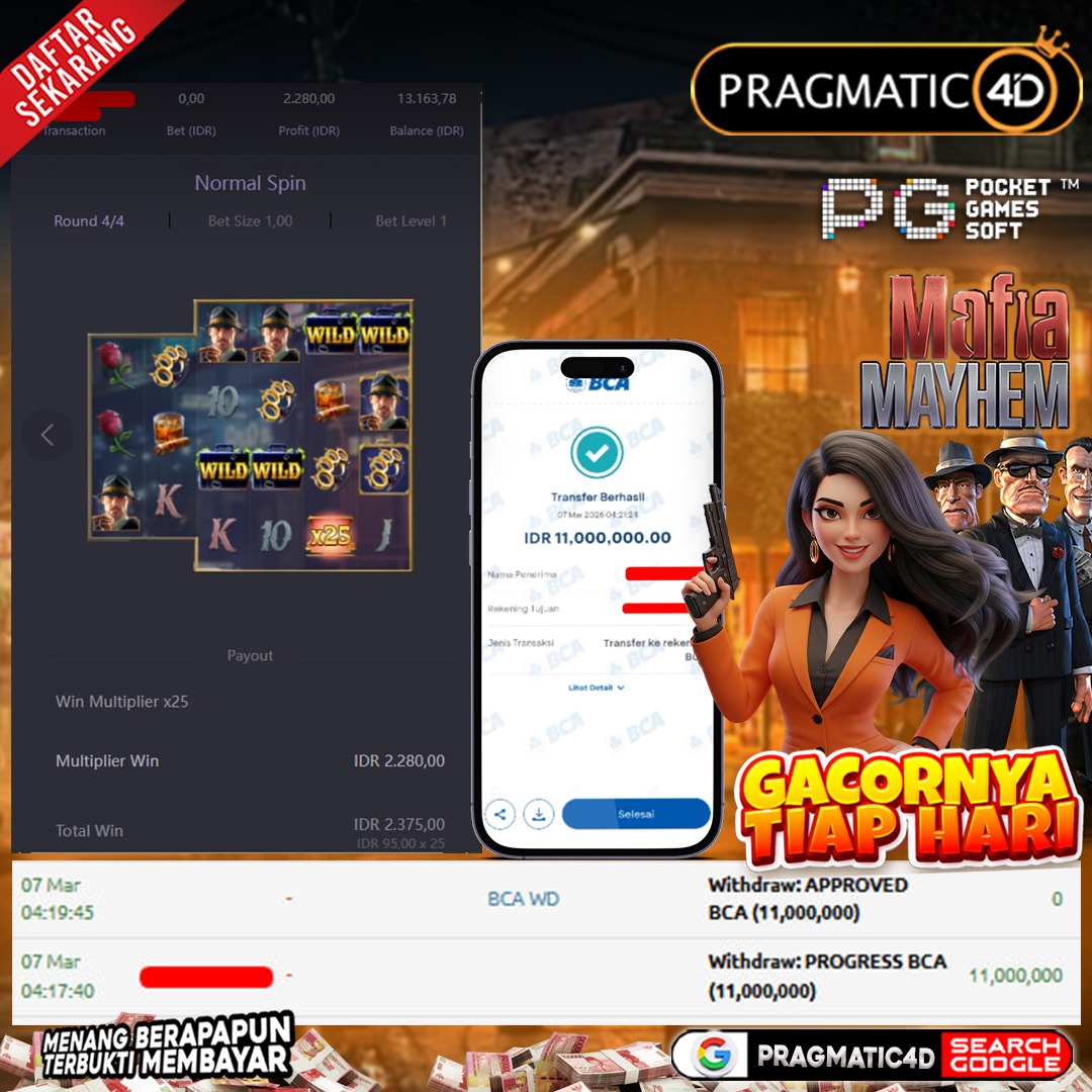 BUKTI KEMENANGAN MEMBER 07 MARET 2026 DI PRAGMATIC4D 11 JUTA