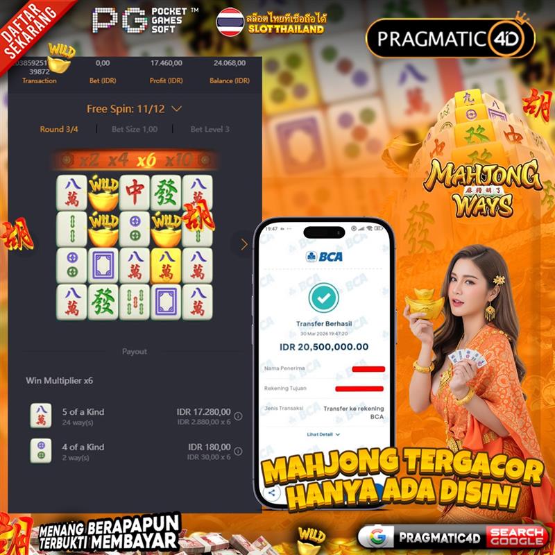 BUKTI KEMENANGAN MEMBER 31 MARET 2026 DI PRAGMATIC4D 20 JUTA