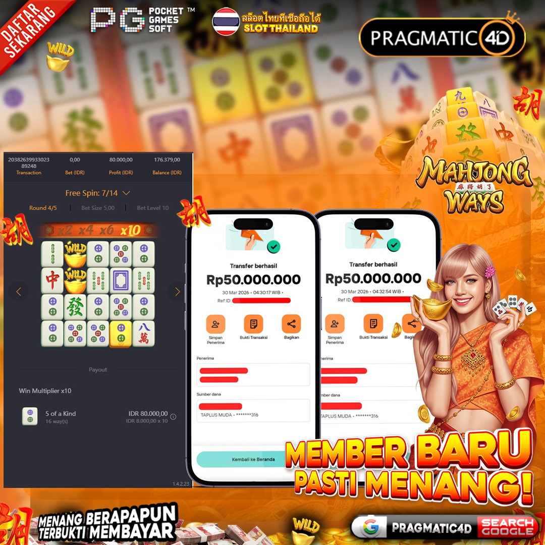 BUKTI KEMENANGAN MEMBER 30 MARET 2026 DI PRAGMATIC4D 100 JUTA