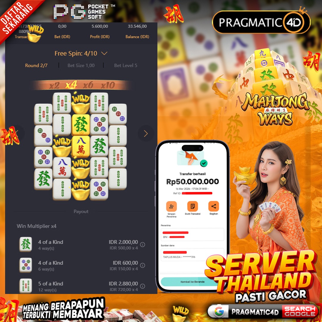 BUKTI KEMENANGAN MEMBER 17 MARET 2026 DI PRAGMATIC4D 50 JUTA