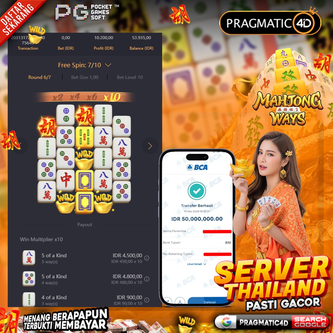 BUKTI KEMENANGAN MEMBER 11 MARET 2026 DI PRAGMATIC4D 50 JUTA