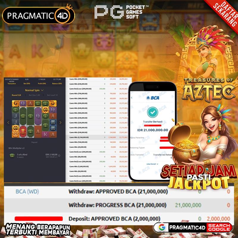 BUKTI KEMENANGAN MEMBER 03 APRIL 2026 DI PRAGMATIC4D 21 JUTA