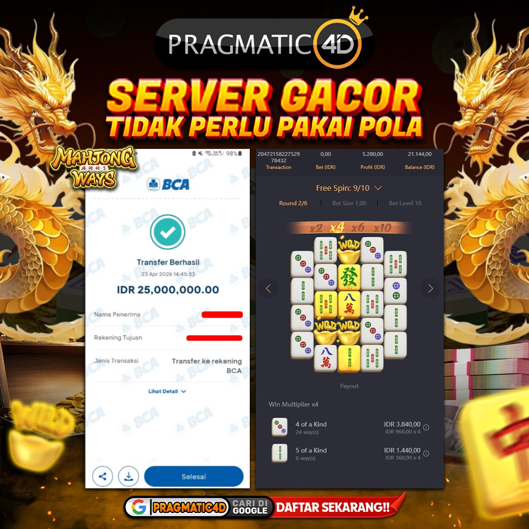 BUKTI KEMENANGAN MEMBER 23 APRIL 2026 DI PRAGMATIC4D 25 JUTA