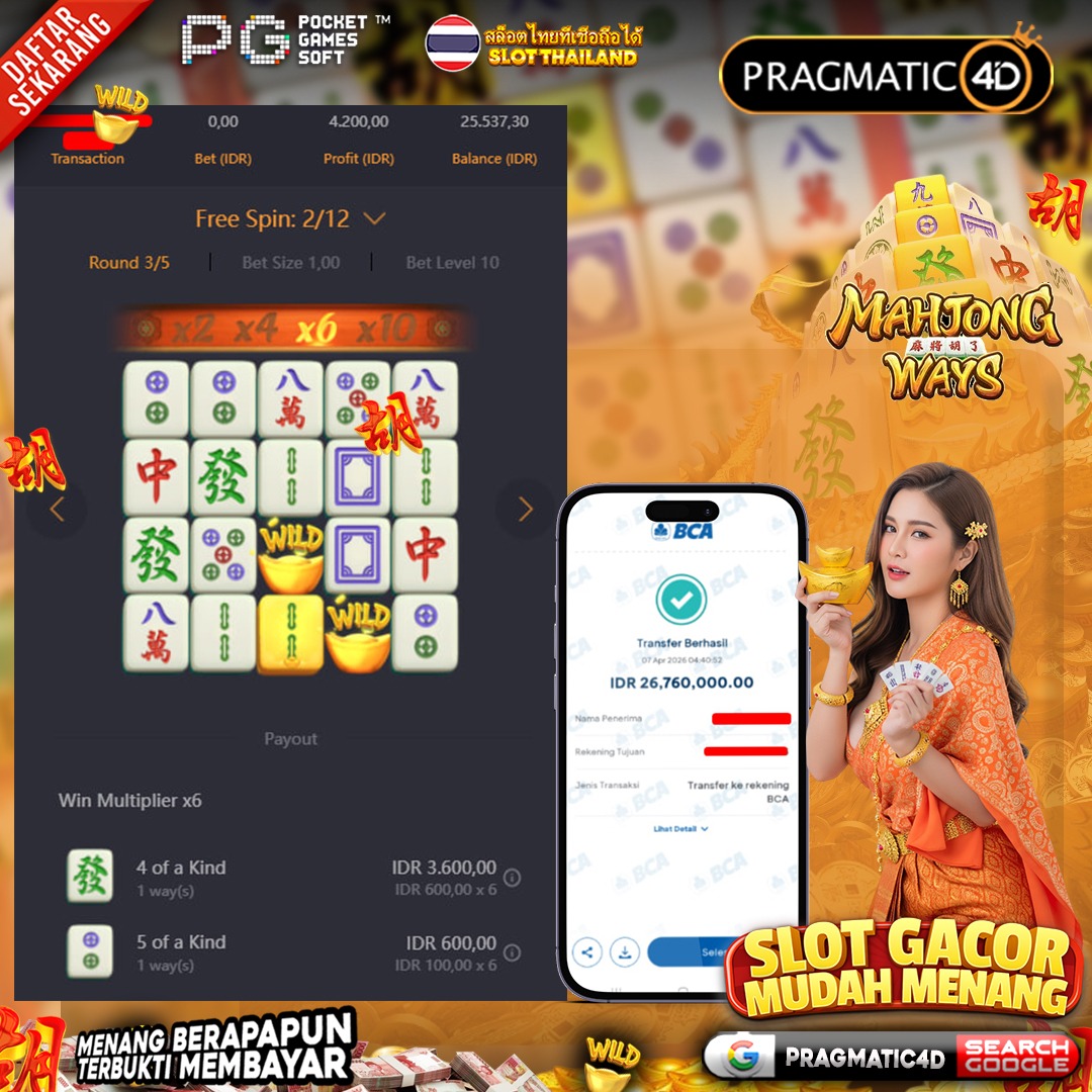 BUKTI KEMENANGAN MEMBER 07 APRIL 2026 DI PRAGMATIC4D 26 JUTA