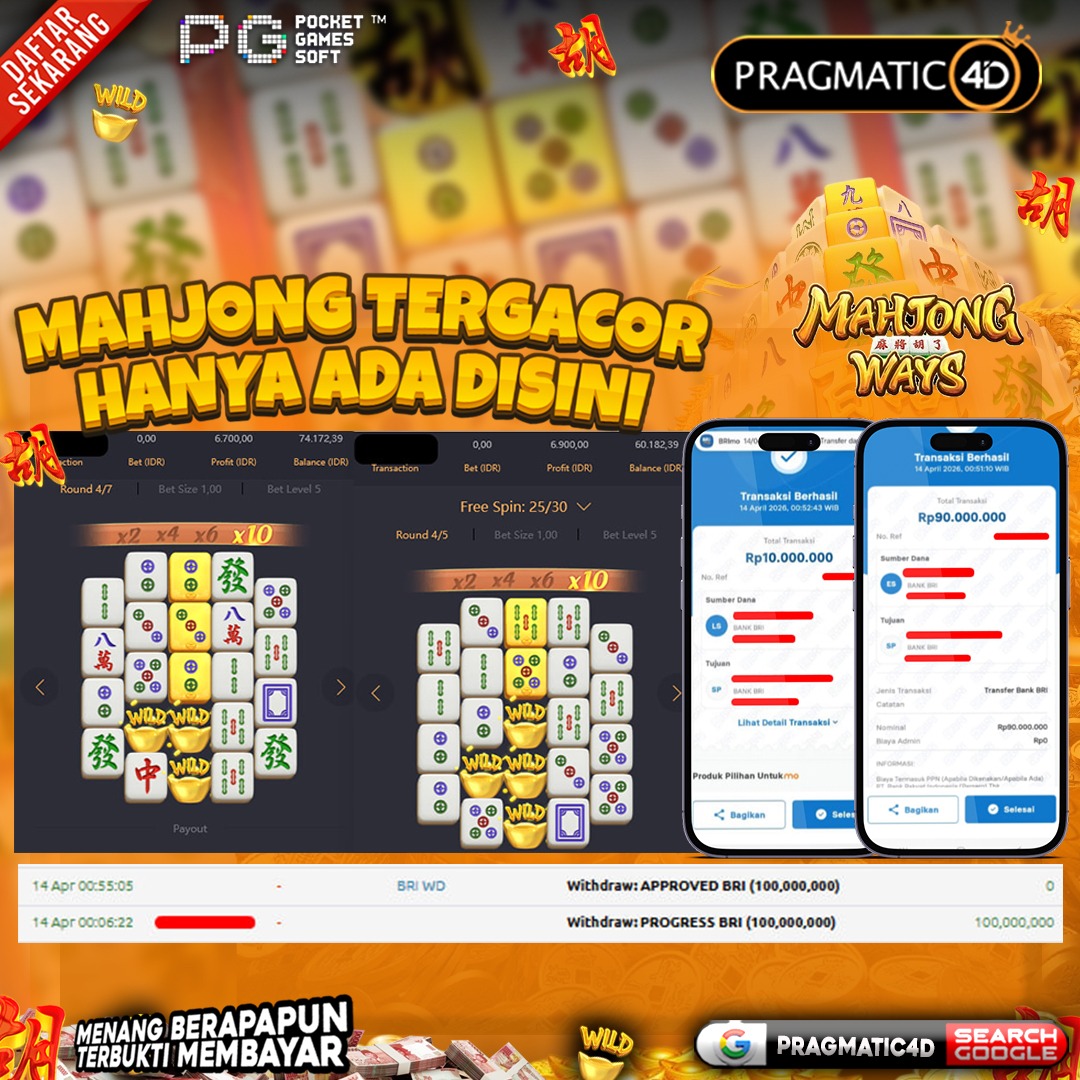 BUKTI KEMENANGAN MEMBER 14 APRIL 2026 DI PRAGMATIC4D 100 JUTA