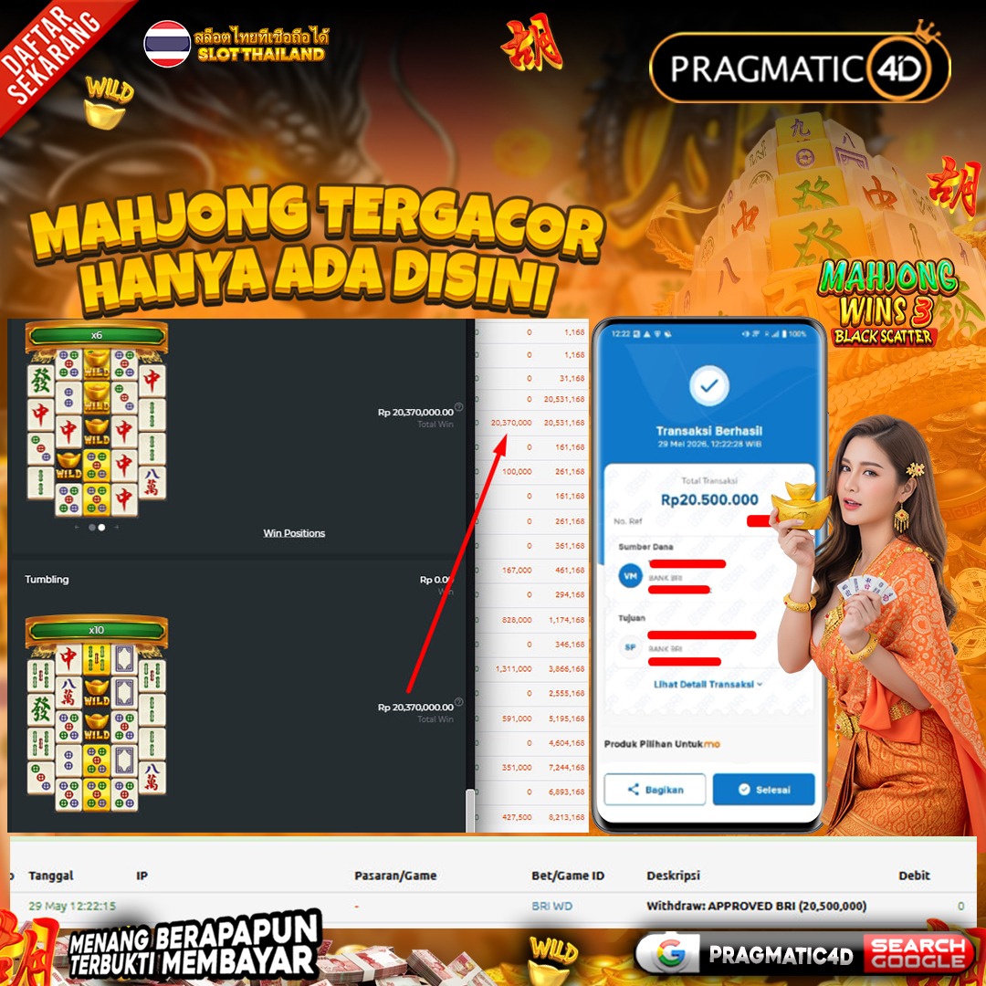 BUKTI KEMENANGAN MEMBER 29 MEI 2026 DI PRAGMATIC4D 20 JUTA