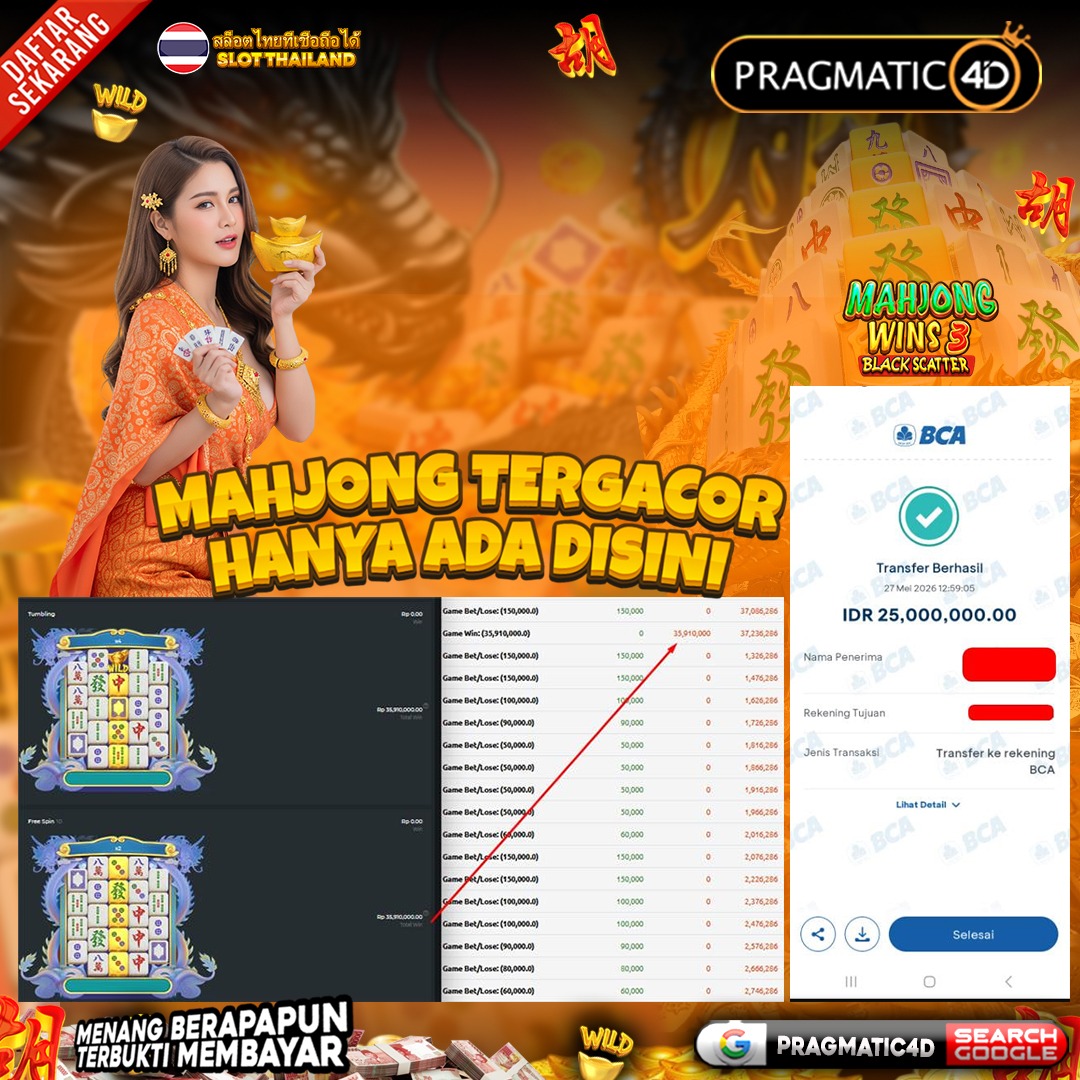 BUKTI KEMENANGAN MEMBER 27 MEI 2026 DI PRAGMATIC4D 25 JUTA