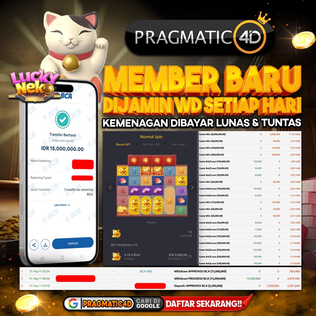 BUKTI KEMENANGAN MEMBER 21 MEI 2026 DI PRAGMATIC4D 28 JUTA