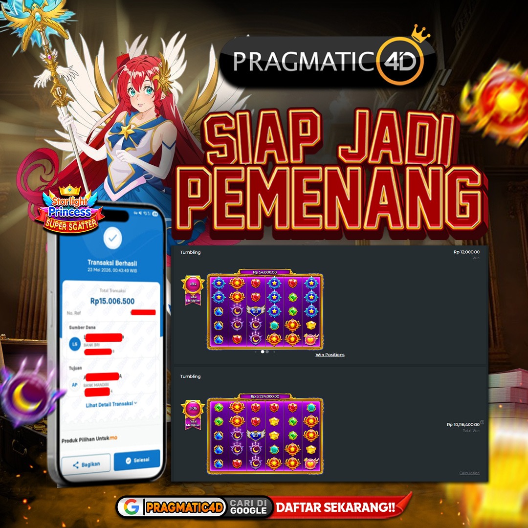 BUKTI KEMENANGAN MEMBER 23 MEI 2026 DI PRAGMATIC4D 15 JUTA