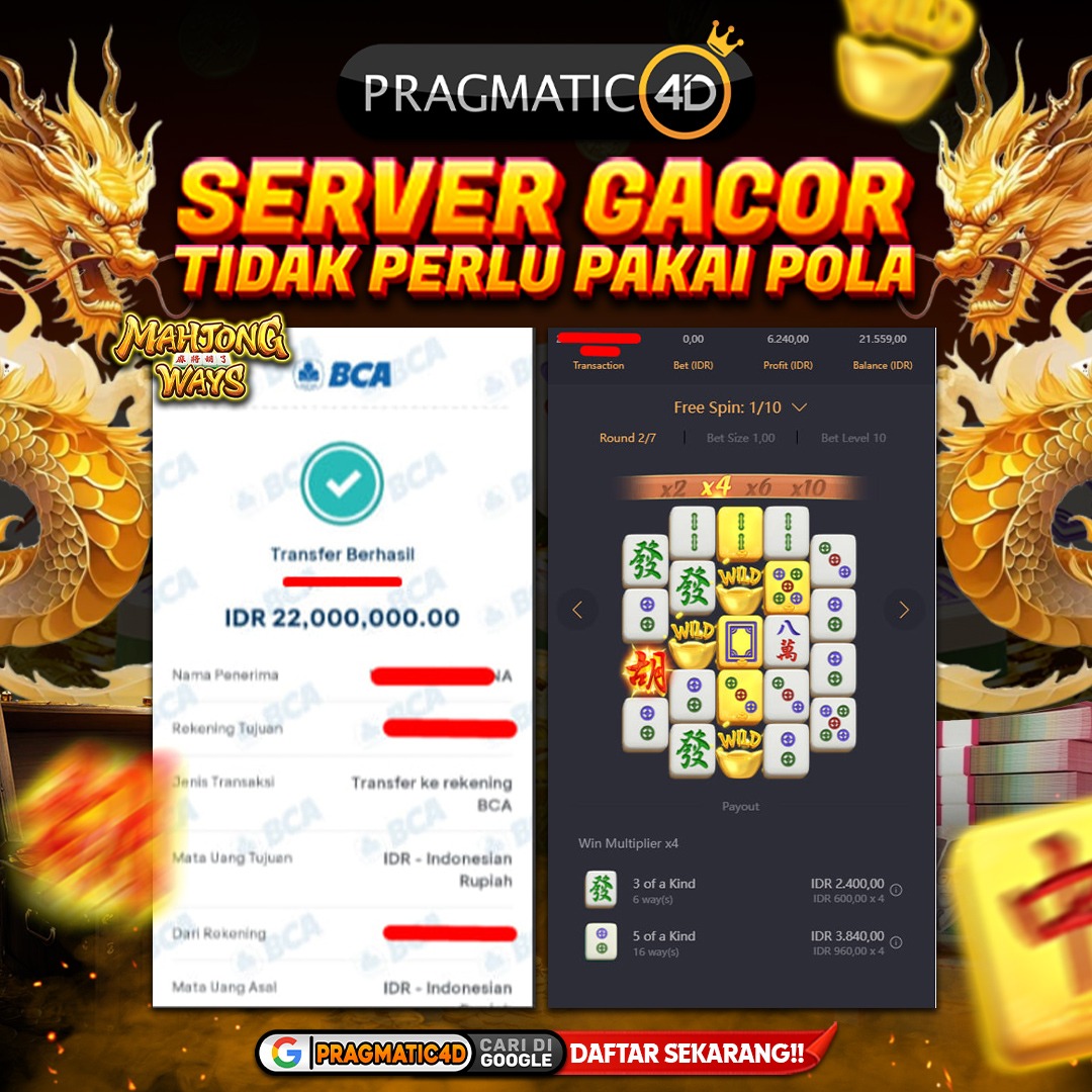 BUKTI KEMENANGAN MEMBER 21 MEI 2026 DI PRAGMATIC4D 22 JUTA
