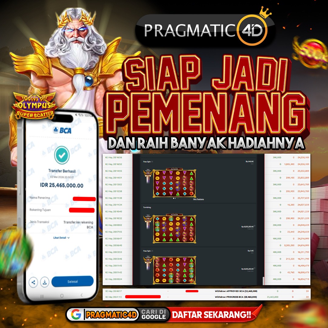 BUKTI KEMENANGAN MEMBER 03 MEI 2026 DI PRAGMATIC4D 25 JUTA