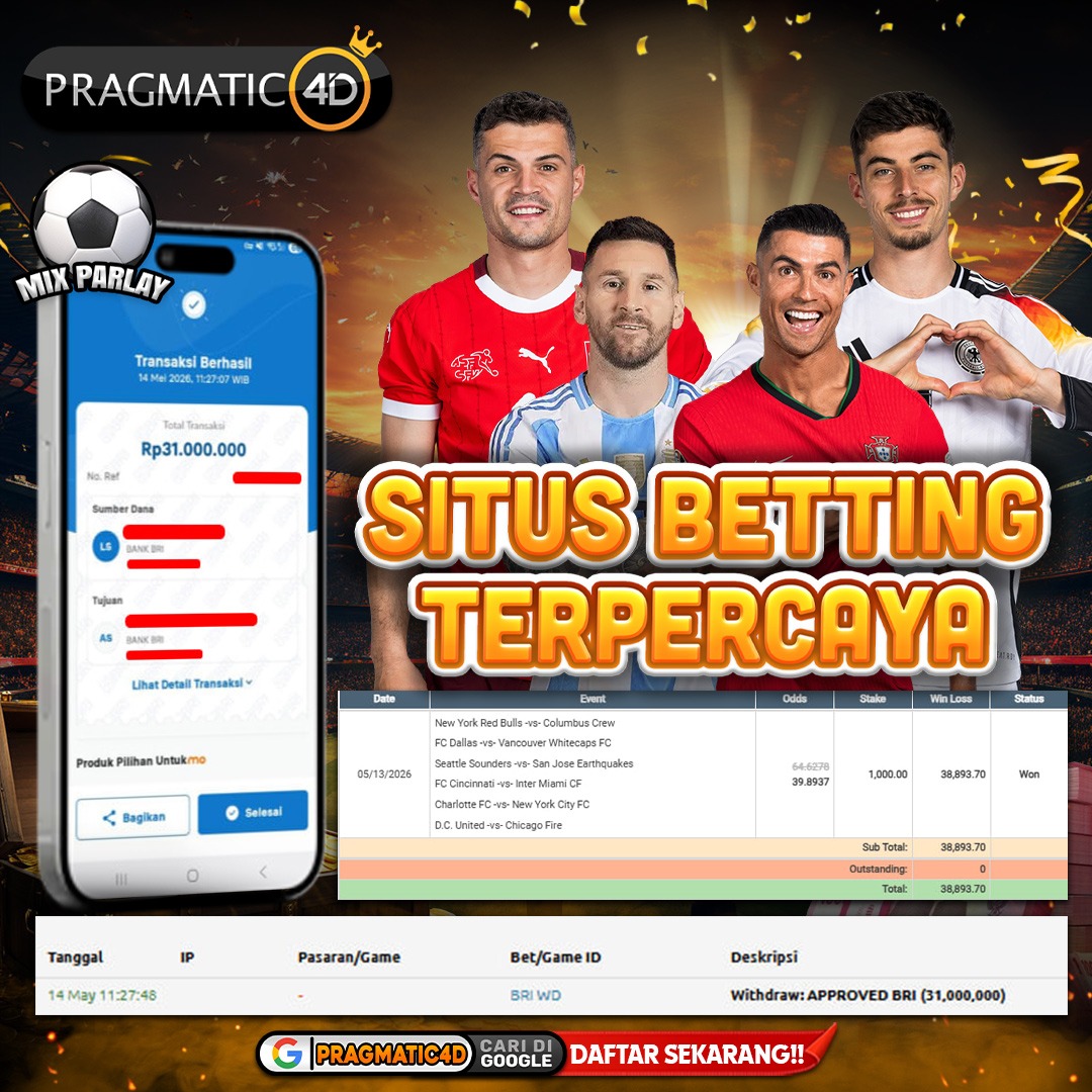 BUKTI KEMENANGAN MEMBER 14 MEI 2026 DI PRAGMATIC4D 31 JUTA