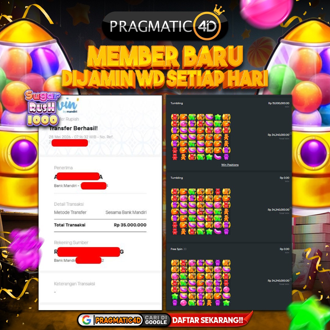 BUKTI KEMENANGAN MEMBER 28 MEI 2026 DI PRAGMATIC4D 35 JUTA