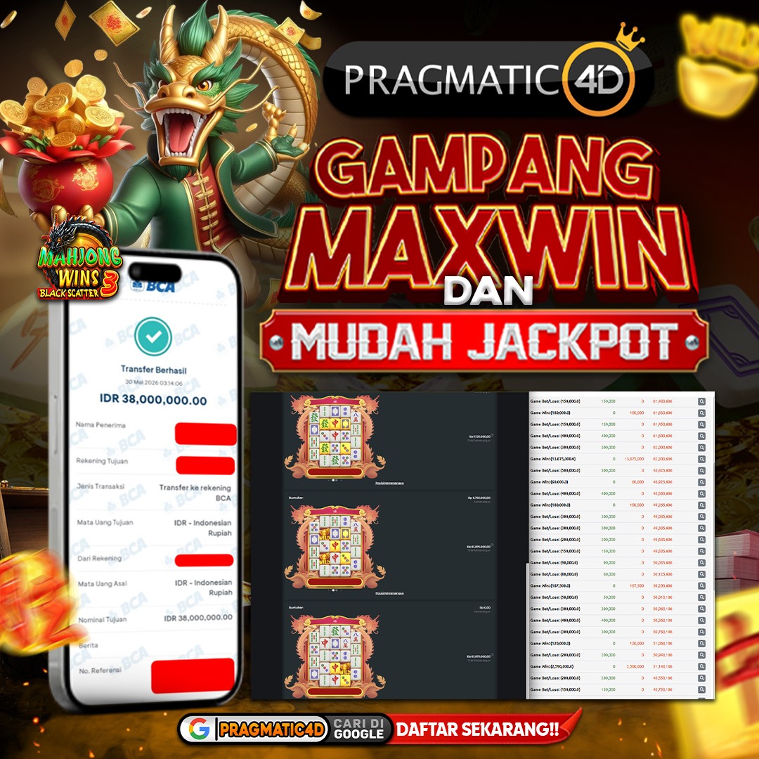 BUKTI KEMENANGAN MEMBER 30 MEI 2026 DI PRAGMATIC4D 38 JUTA