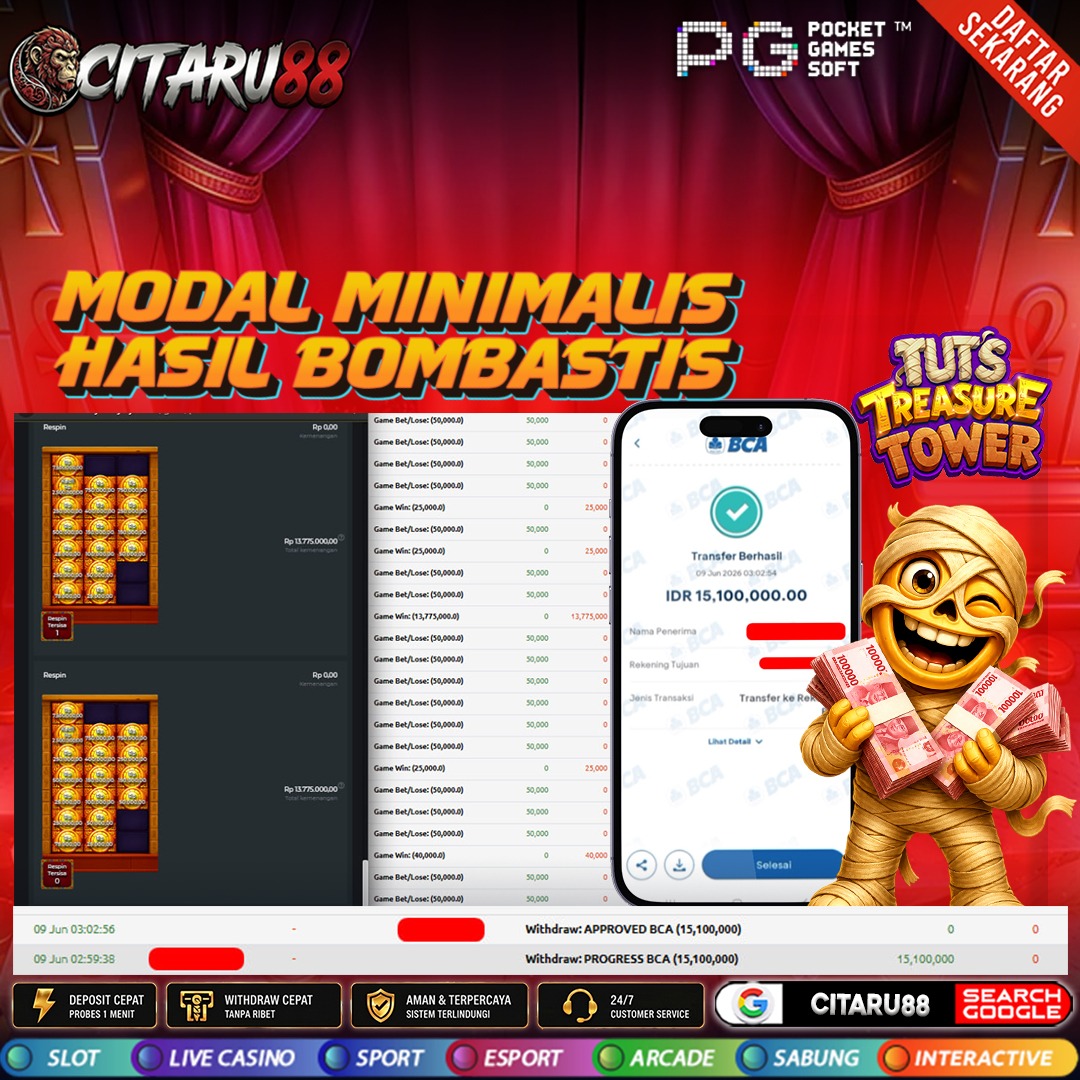 BUKTI KEMENANGAN MEMBER 09 JUNI 2026 DI PRAGMATIC4D 15 JUTA
