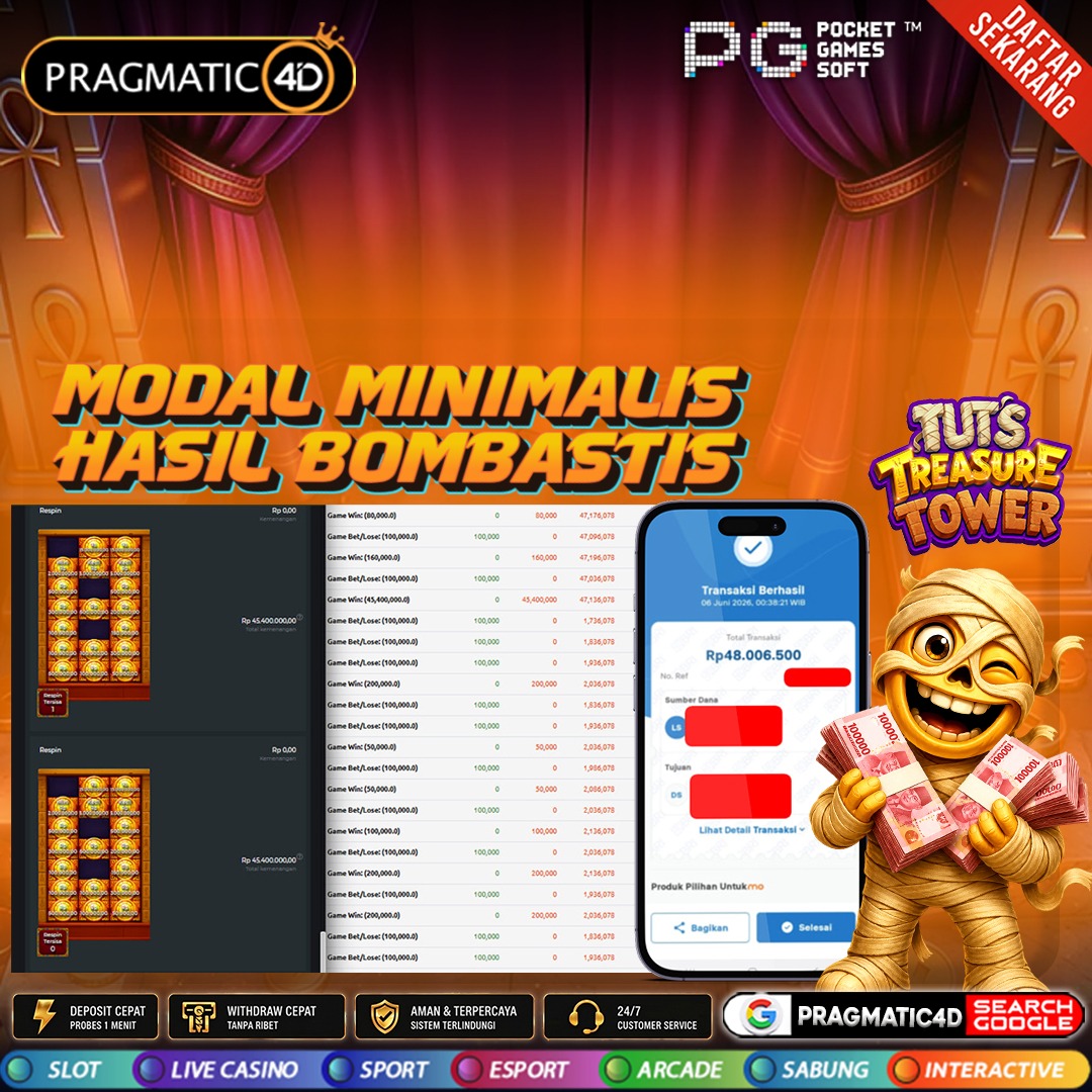BUKTI KEMENANGAN MEMBER 06 JUNI 2026 DI PRAGMATIC4D 48 JUTA