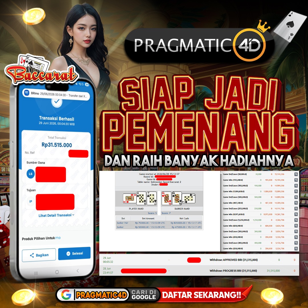 BUKTI KEMENANGAN MEMBER 29 JUNI 2026 DI PRAGMATIC4D 31 JUTA