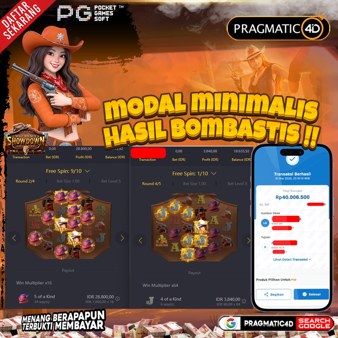 BUKTI KEMENANGAN MEMBER 01 JUNI 2026 DI PRAGMATIC4D 40 JUTA