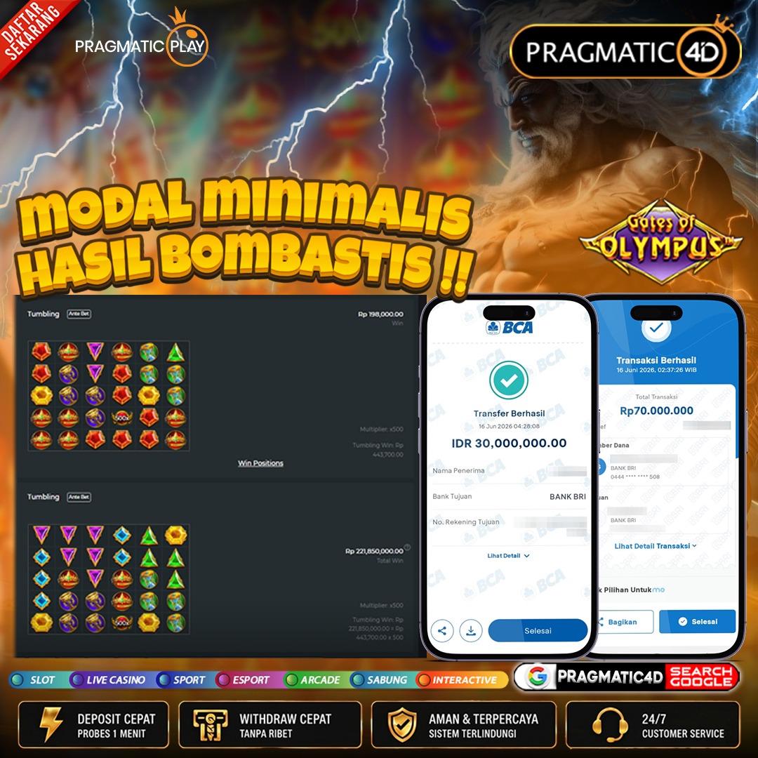 BUKTI KEMENANGAN MEMBER 17 JUNI 2026 DI PRAGMATIC4D 100 JUTA