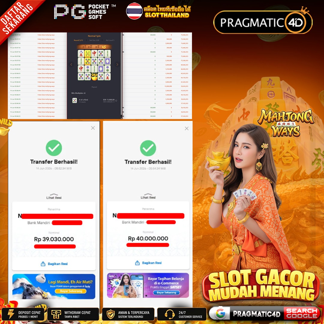BUKTI KEMENANGAN MEMBER 14 JUNI 2026 DI PRAGMATIC4D 79 JUTA